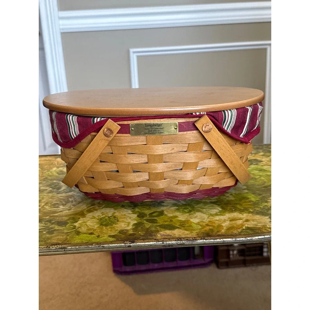 Longaberger 2004 Christmas Collection Get-Together Basket Lid Liner Protector